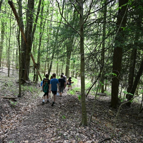 group of hikers at Pfeiffer Nature Center