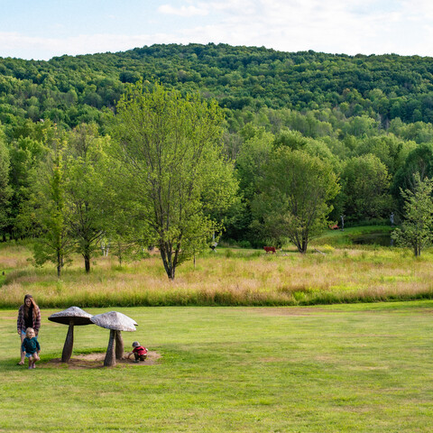 Hiker at Griffis Sculpture Park