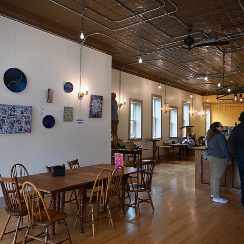 Inside view of RocketCup Coffee's Olean Cafe