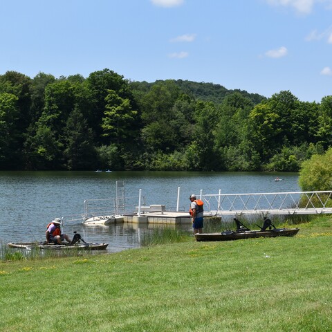 Kayakers gearing up for the afternoon at Case Lake