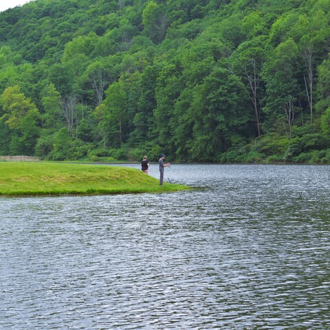 Fishing at New Albion Lake