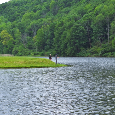 Fishing at New Albion Lake