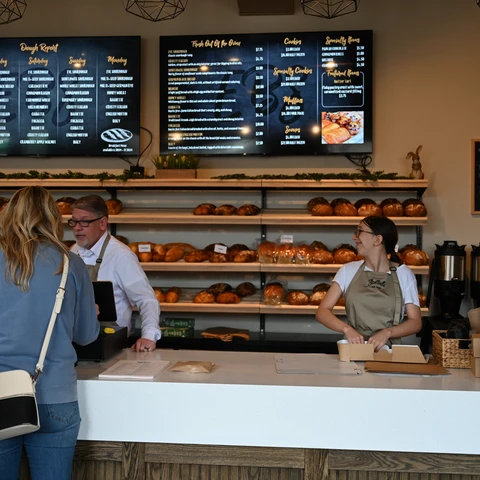 Buying a French Loaf at Ellicottville Bake Shop