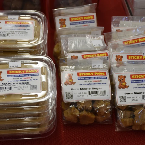 Sticky Paws Maple Fudge and Maple Sugar