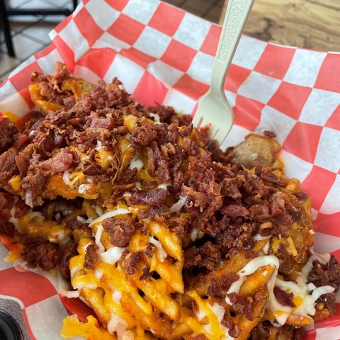 Bacon Cheddar Fries at A & J's Subs, Pizza & Grill in Olean, NY