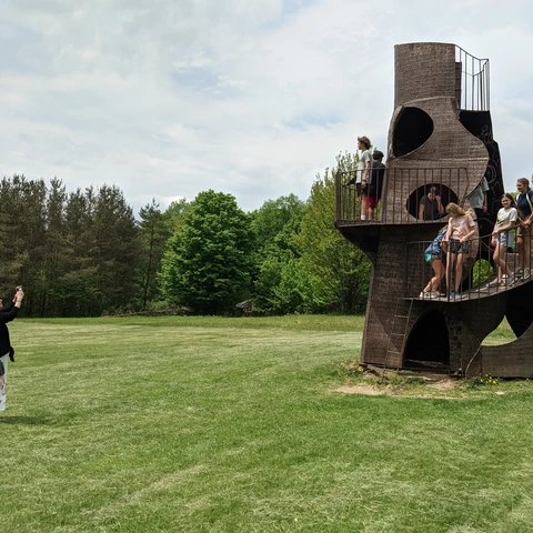 Visitors at Griffis Sculpture Park