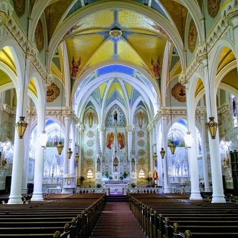 Inside view of Basilica of St. Mary of the Angels in Olean, NY