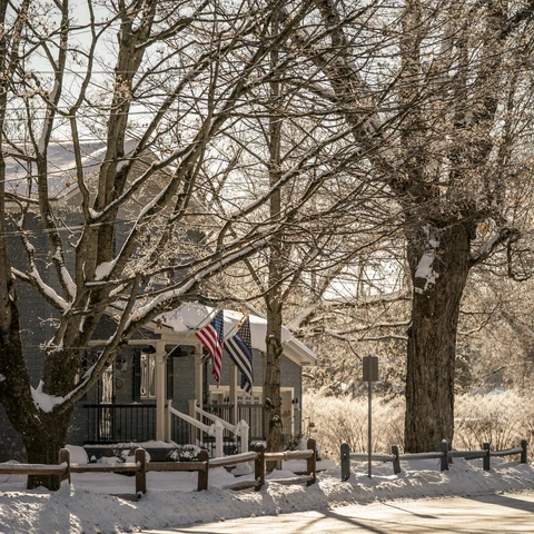 House in Ellicottville during Winter