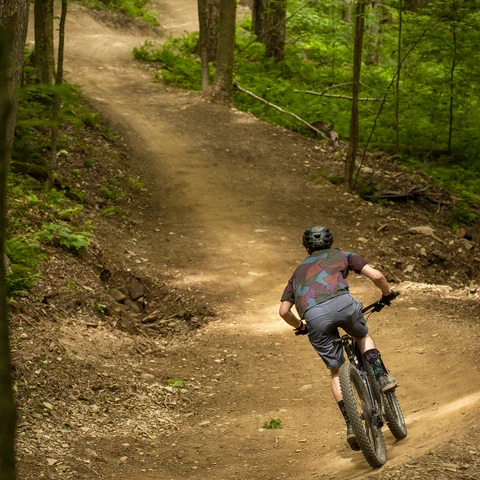 Mountain Biker on HoliMont's Trails