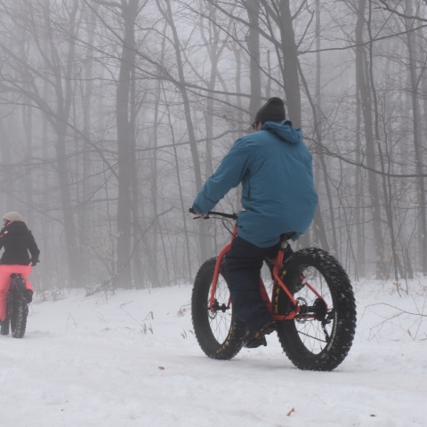 Fat Bikes along trail in Allegany State Park