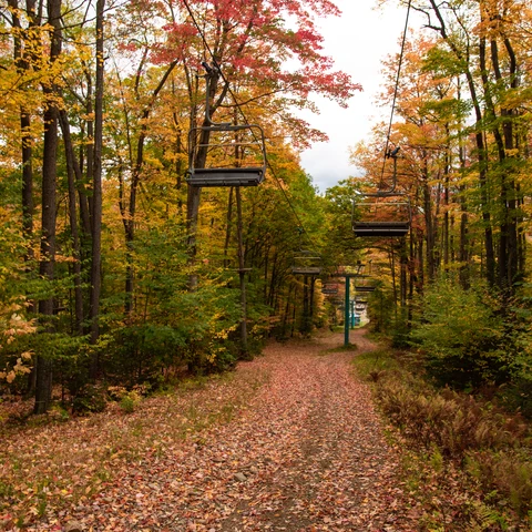 Fall chairlift at Holiday Valley Resort