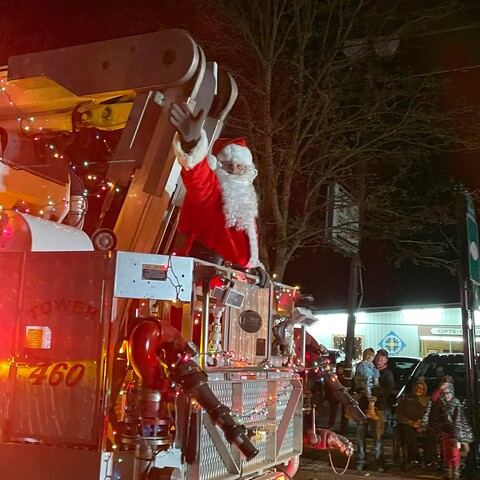 Santa at the Christmas Parade in Randolph