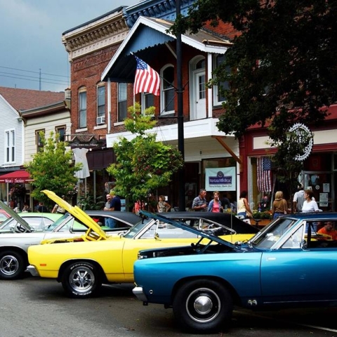 Cars at Rock N Roll weekend in Ellicottville