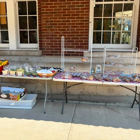 Table set up at Craft & Farmer's Market
