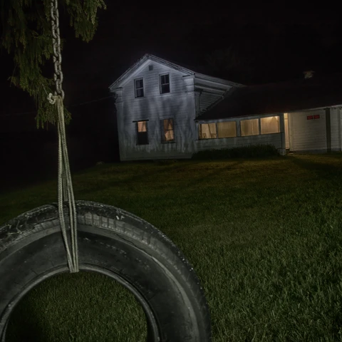 Hinsdale House at Night