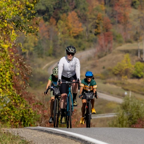 Cyclists on the EA2EVL Bike Trail