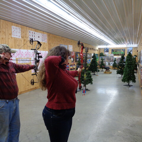 Archers shooting on a 3D Archery range at Hide-A-Way Archery