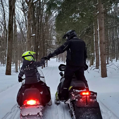 Snowmobiling through the trail system in Cattaraugus County