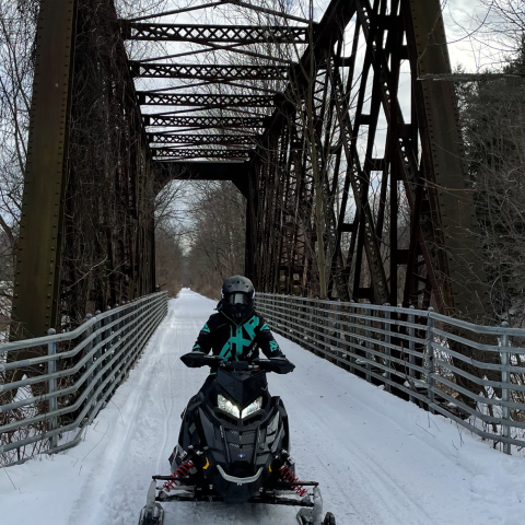 Snowmobiler on the Pat McGee Trail