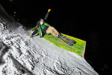 A skier doing a trick at Holiday Valley's Winter Terrain Park